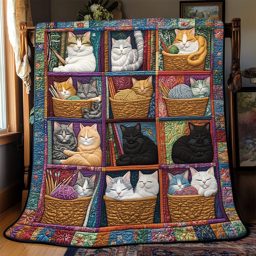 Feline Basket Bliss YR0602006CL Quilt