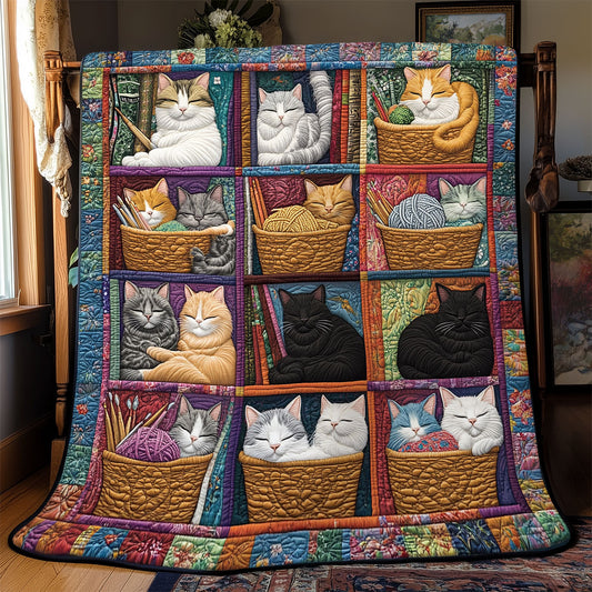 Feline Basket Bliss YR0602006CL Quilt