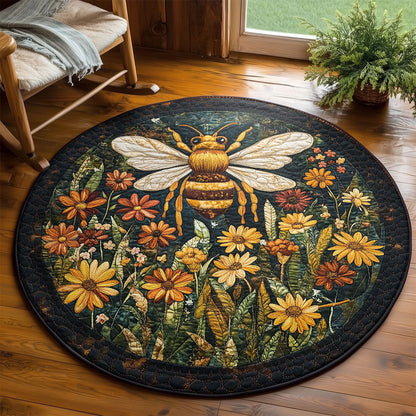 Bee In Wildflower Forest WY2203028CL Quilted Round Mat