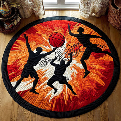 Game On Fire WY3006079CL Quilted Round Mat