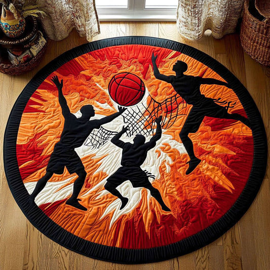 Game On Fire WY3006079CL Quilted Round Mat