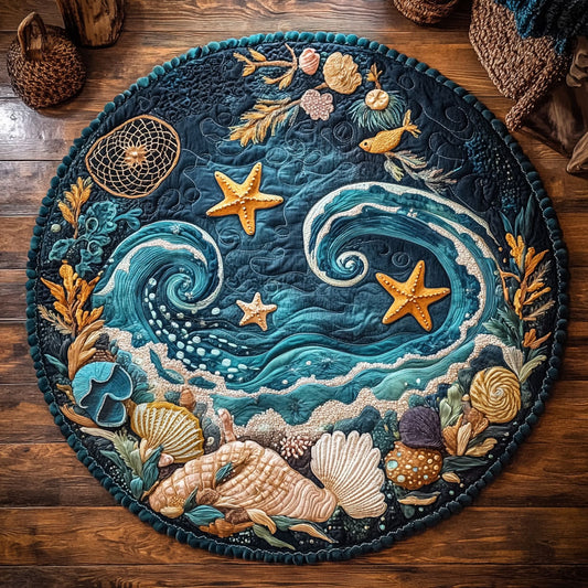 Mystic Ocean WY3005045CL Quilted Round Mat