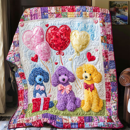 Colorful Poodle Valentine's Day WJ1212009CL Quilt