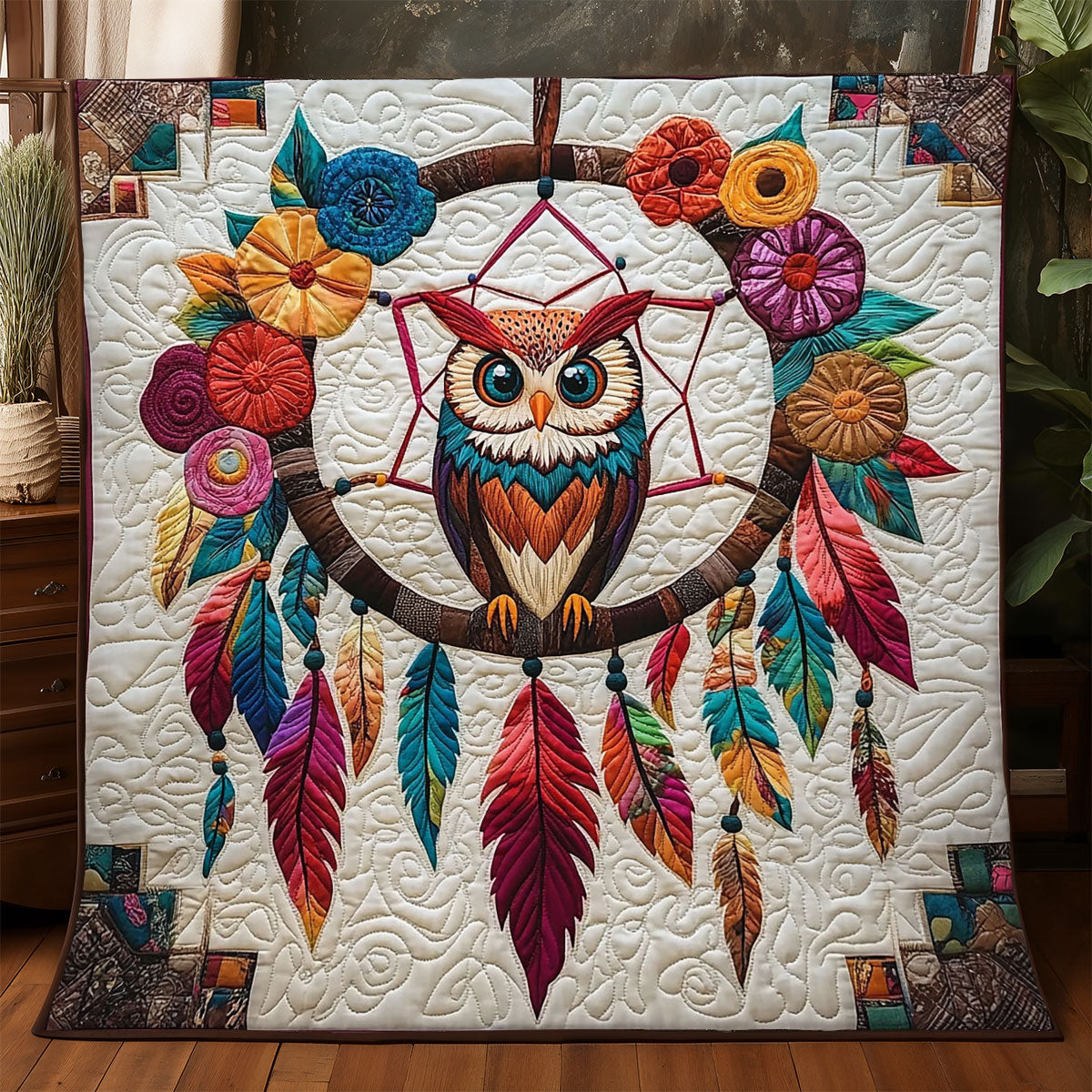 Dreamcatcher Native Owl WJ2305003CL Quilt