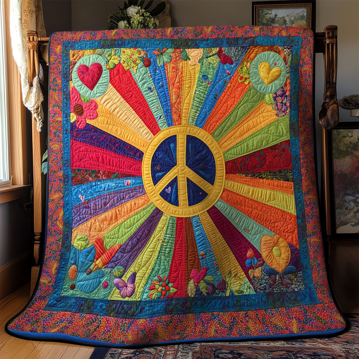 Colorful Peace Sign WY2102013CL Quilt