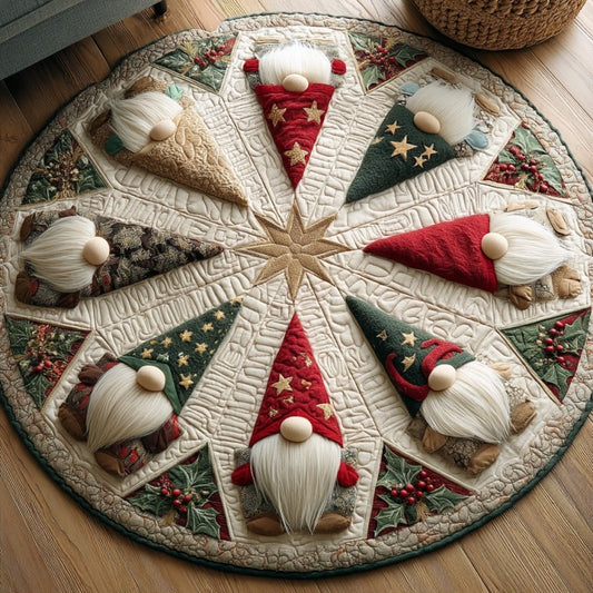 Gnome Holiday XR2809006CL Quilted Round Mat