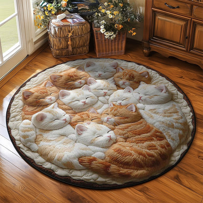 Napping Cat WN2203063CL Quilted Round Mat