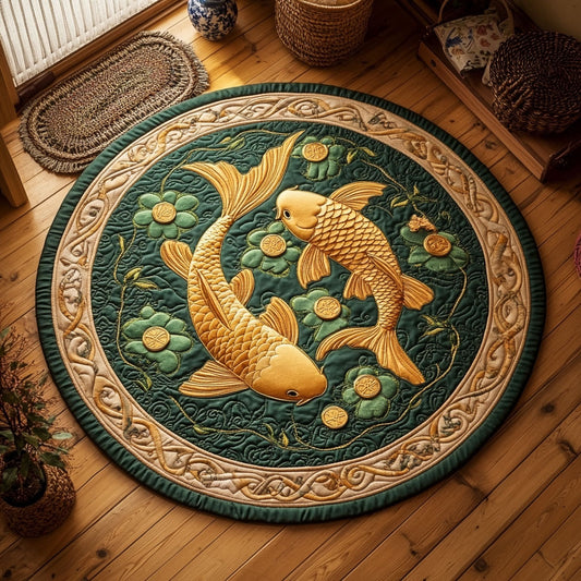 Lucky Koi Bloom WY0508005CL Quilted Round Mat