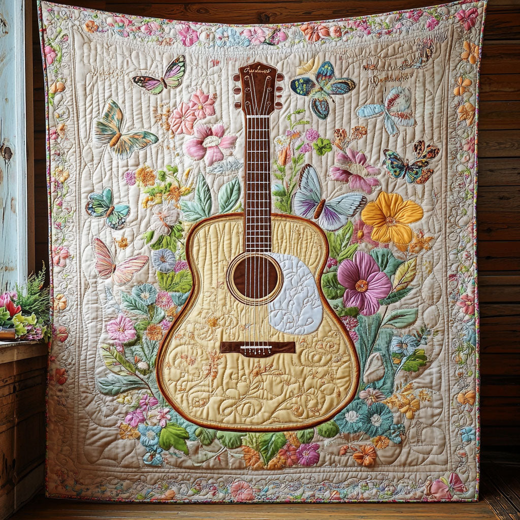 Floral Guitar CW1007017CL Quilt