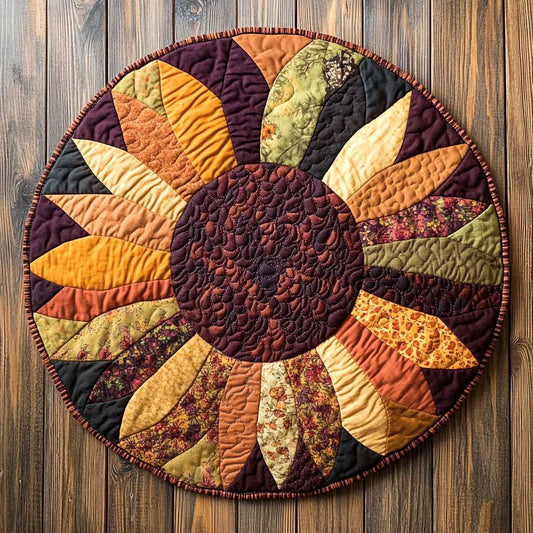 Golden Sunflower WN2403043CL Quilted Round Mat
