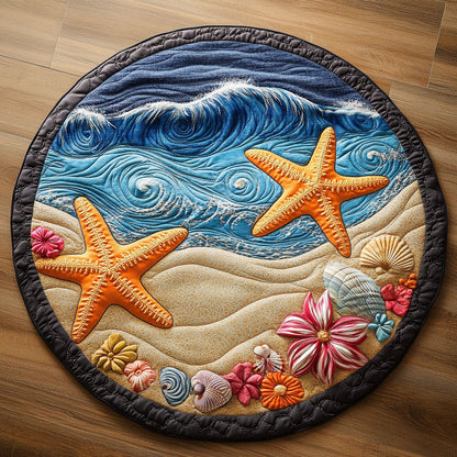 Seashell Ocean WX1505031CL Quilted Round Mat