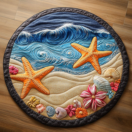 Seashell Ocean WX1505031CL Quilted Round Mat