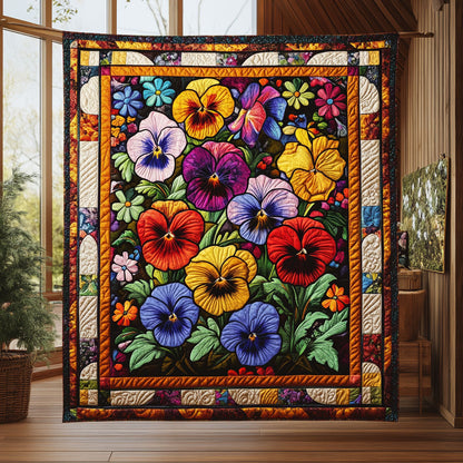 Beautiful Pansy Bloom CW1607003CL Quilt