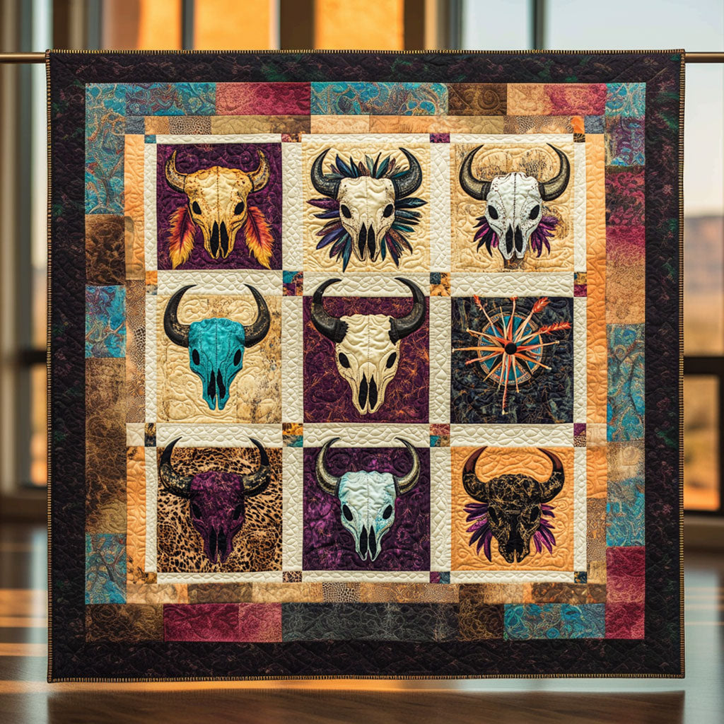 Spirit Path Bull Skull WN2308108CL Quilt