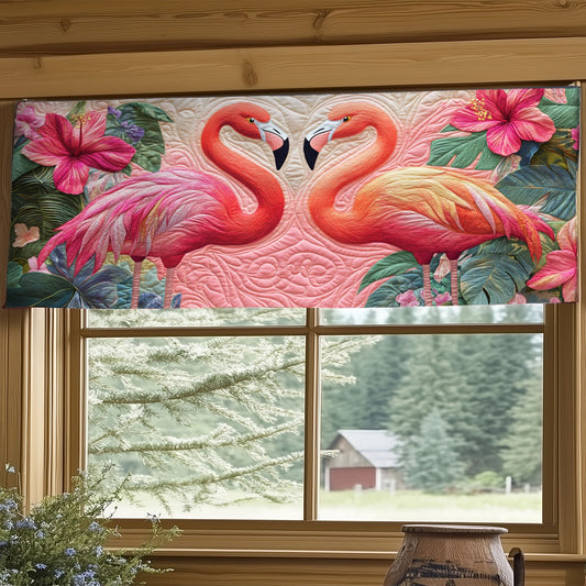 Couple Flamingo WY0406032CL Quilted Valance