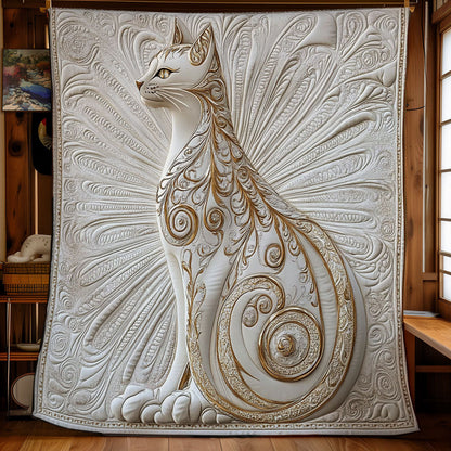 White Gold Cat WY2101086CL Quilt