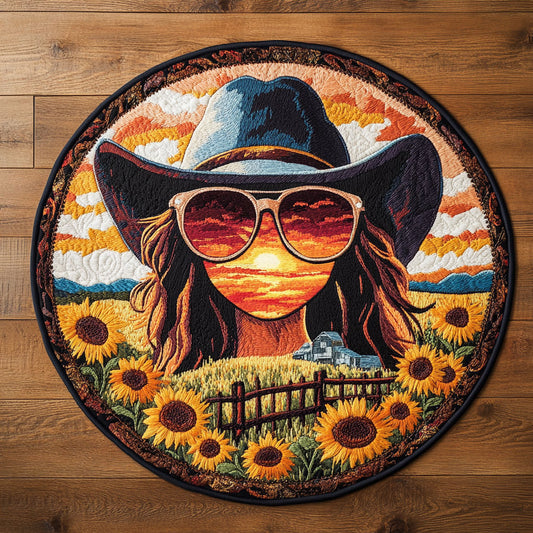 Cowgirl Vibe WN0306046CL Quilted Round Mat