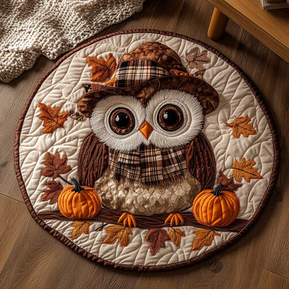 Plaid Owl WN1903030CL Quilted Round Mat