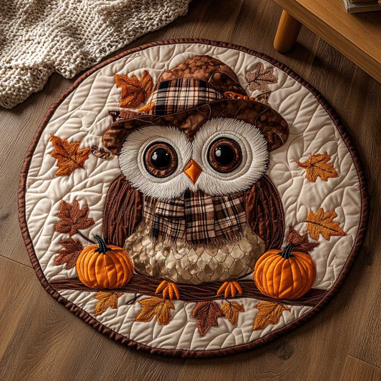 Plaid Owl WN1903030CL Quilted Round Mat