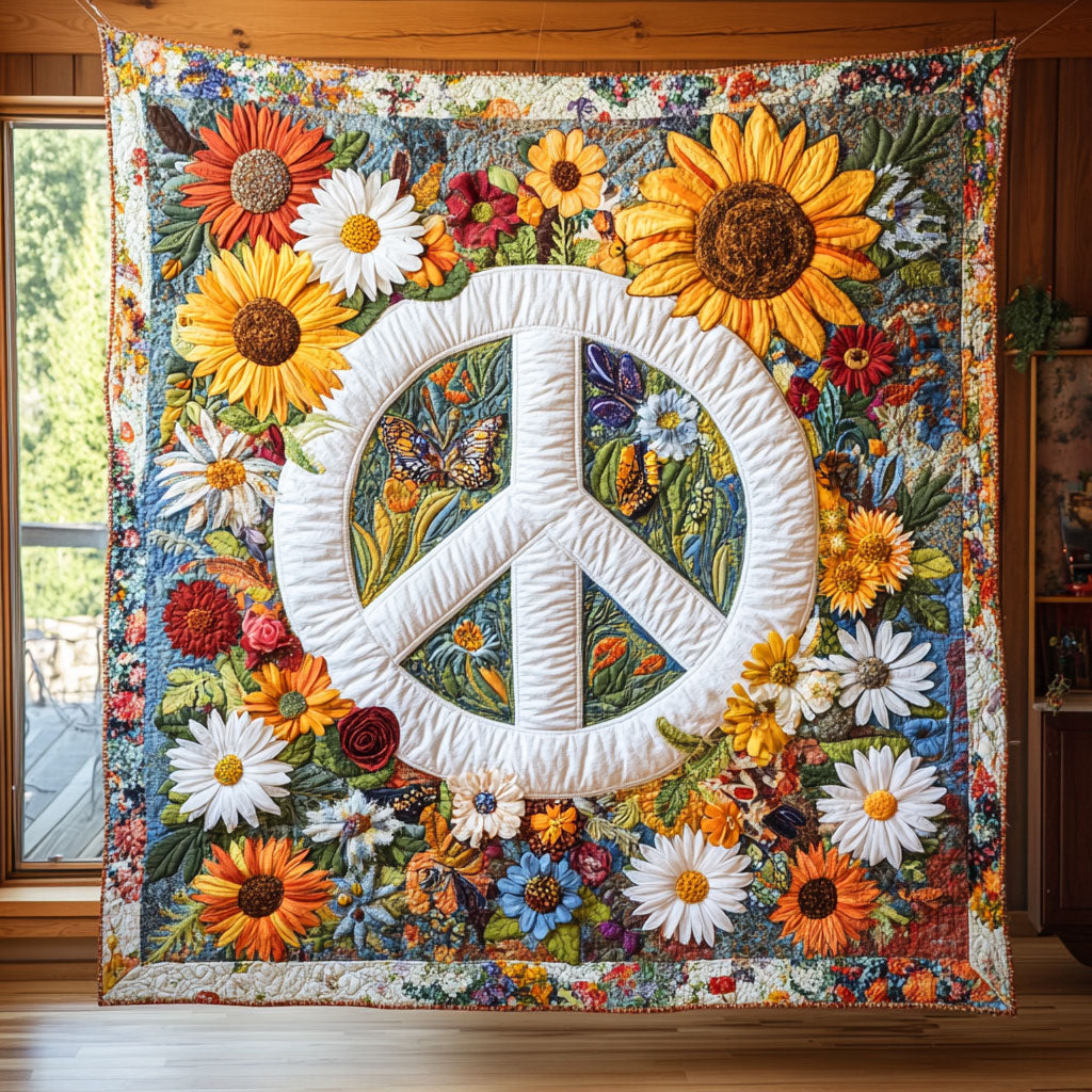 Floral Peace Sign CW1607017CL Quilt