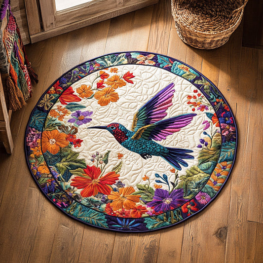 Vibrant Hummingbird WY2205047CL Quilted Round Mat