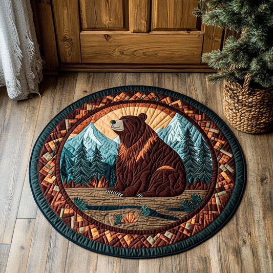 Native American Bear WX2605045CL Quilted Round Mat