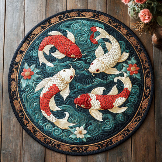 Koi Harmony CW2207023CL Quilted Round Mat