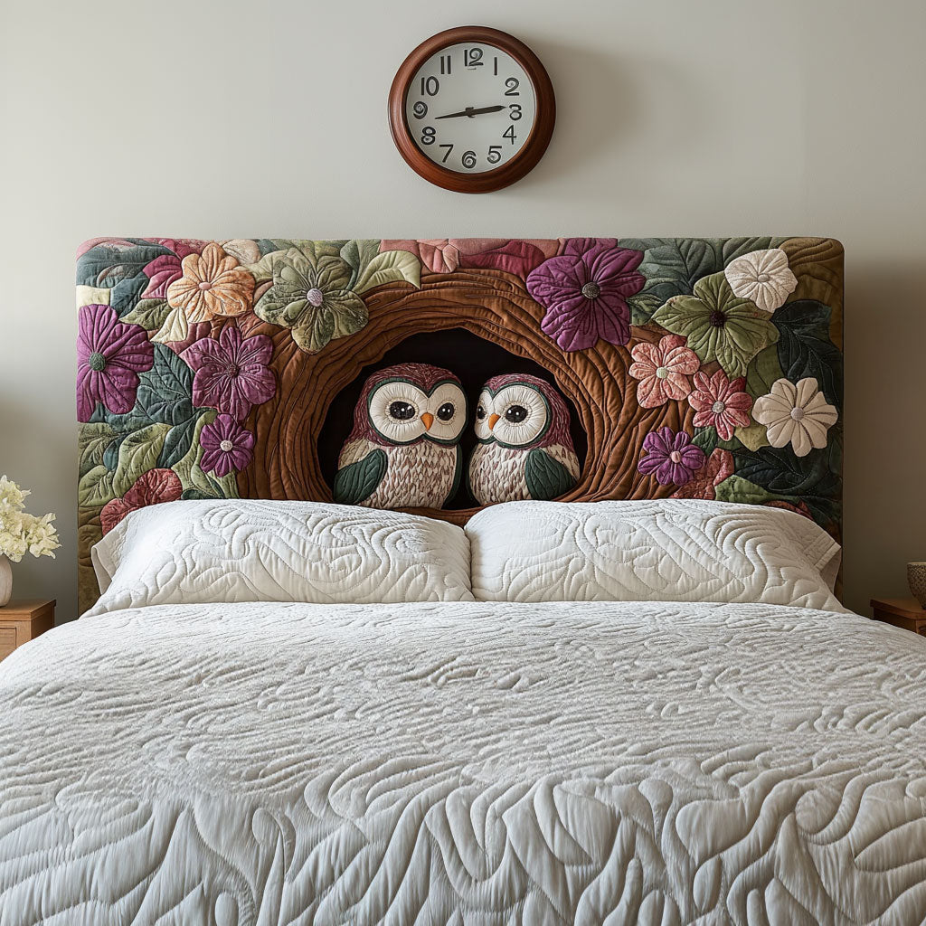 Owl Couple QA2912008CL Quilted Headboard Slipcover