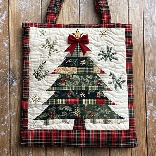 Rustic Dream Christmas Tree WN1211089CL Quilted Tote Bag