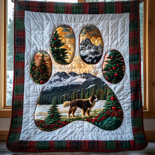 Border Collie Paw Snow WN0611020CL Quilt