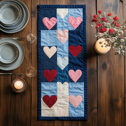 Denim Heart CW1501088CL Quilted Table Runner