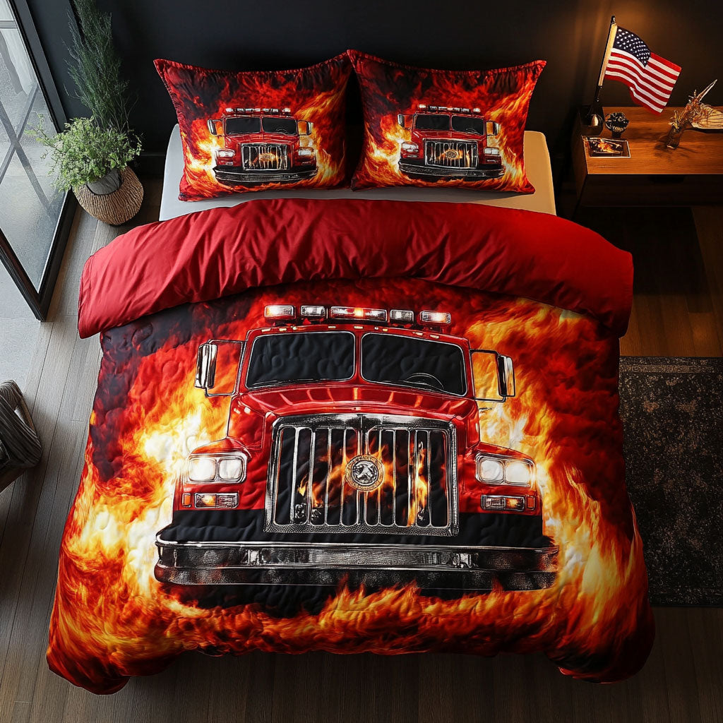 Firefighter Fire Truck WU1102079CL Duvet Cover Set