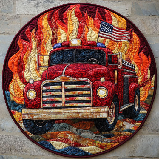 Firefighter WU2203083CL Quilted Round Mat