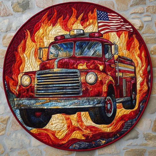 Firefighter WU2203084CL Quilted Round Mat