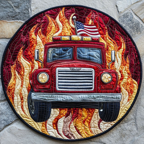 Firefighter WU2203085CL Quilted Round Mat