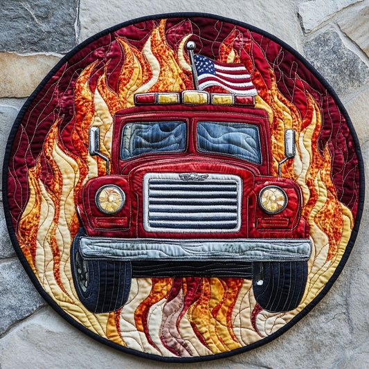 Firefighter WU2203085CL Quilted Round Mat
