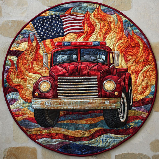 Firefighter WU2203086CL Quilted Round Mat