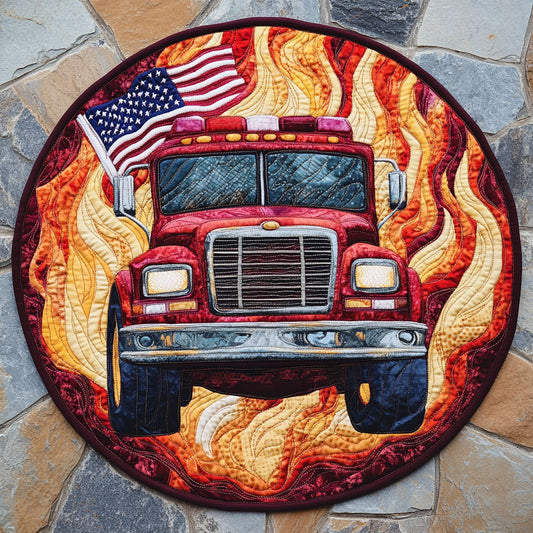 Firefighter WU2203087CL Quilted Round Mat