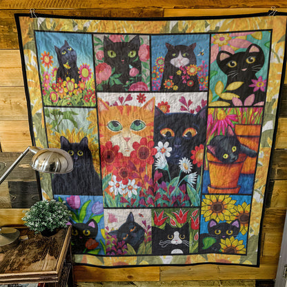 Cat Flower YR1608001CL Quilt