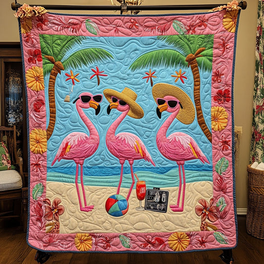 Flamingo Beach Party WY0808019CL Quilt