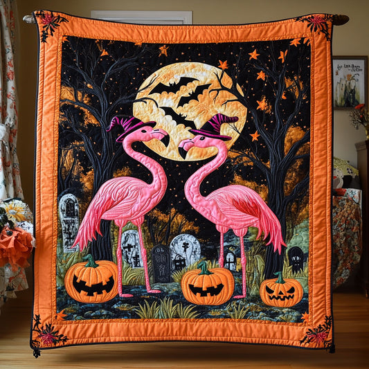 Flamingos On All Hallows WY0808022CL Quilt