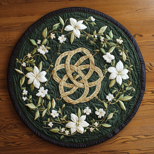 Floral Celtic Knot WX2203115CL Quilted Round Mat