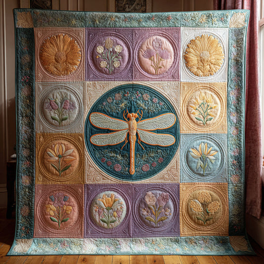 Floral Dragonfly Dance CW1308059CL Quilt
