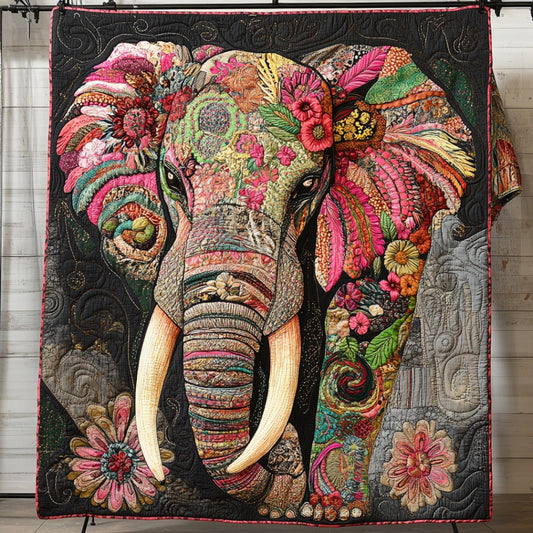 Floral Elephant WU2612091CL Quilt