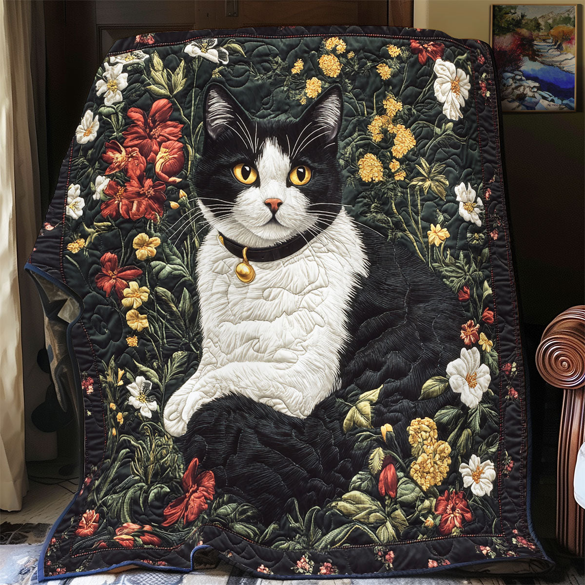 Floral Feline Elegance YR2901036CL Quilt