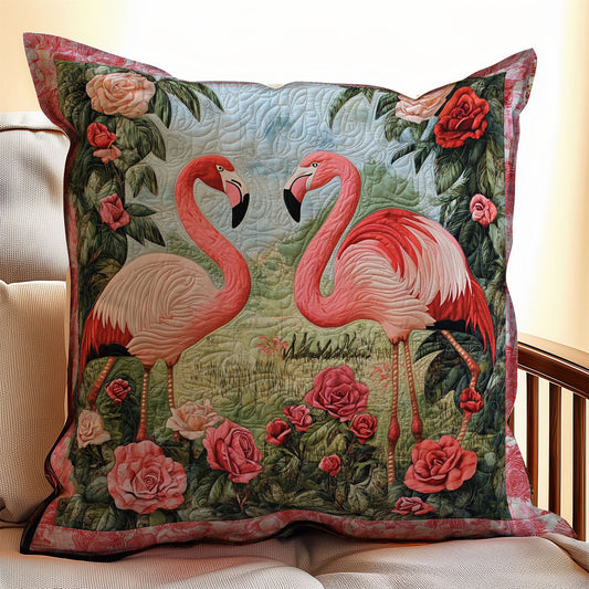Floral Flamingo WX0303126CL Quilt Pillow Case