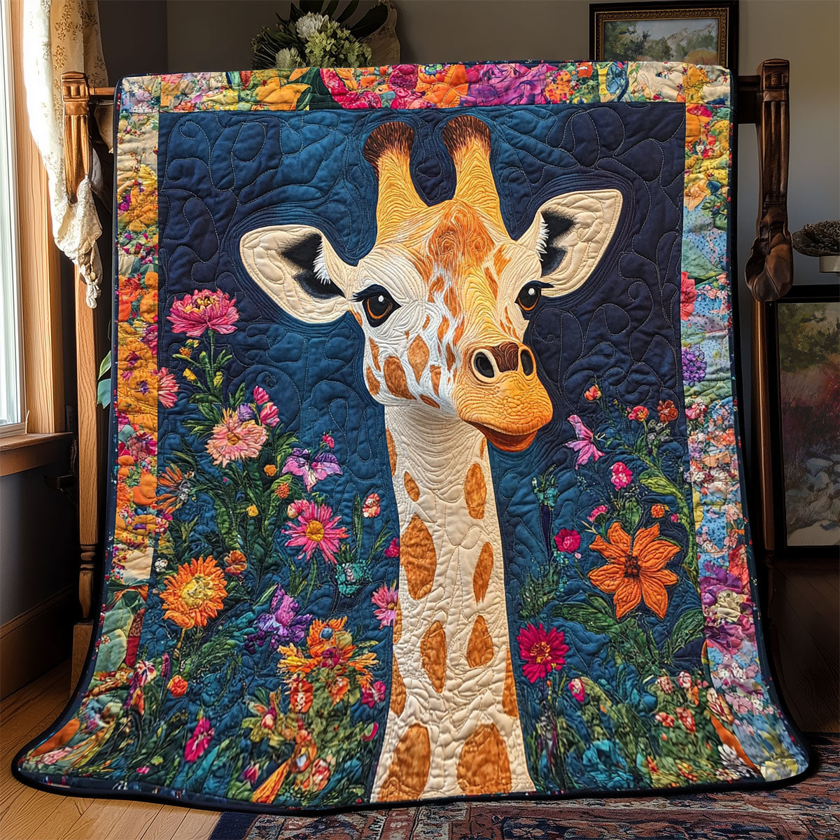 Floral Giraffe WX1703022CL Quilt