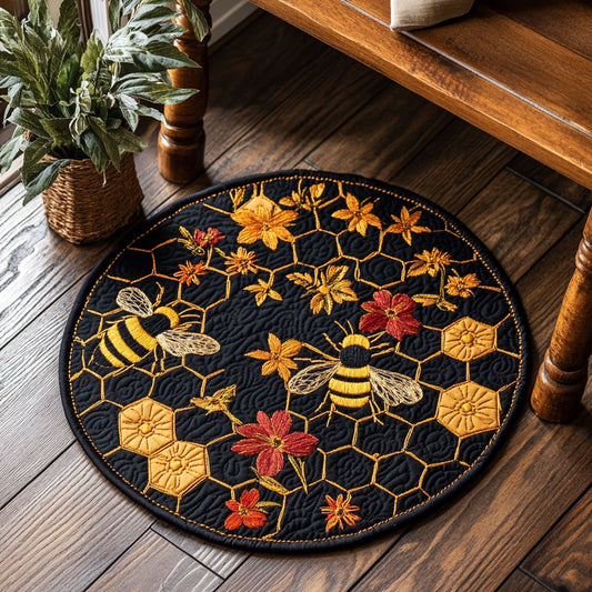 Bee Floral Honeydance WU2003020CL Quilted Round Mat