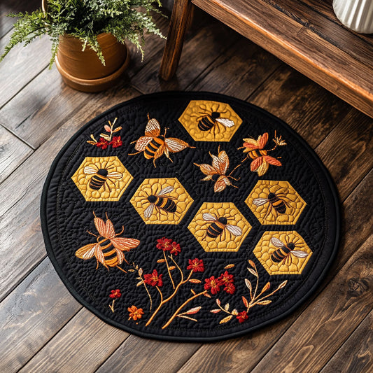 Bee Floral Honeydance WU2003021CL Quilted Round Mat