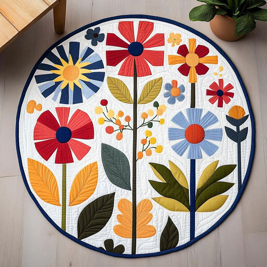 Floral Patchwork WU2003027CL Quilted Round Mat